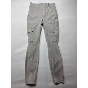 Spanx Women's Light Gray Stretch Cargo Jogger Pants - Size M (26x29)